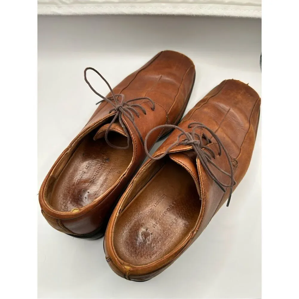 Rockport Trutech Mens 11 M Brown Leather Oxfords Dress Shoes